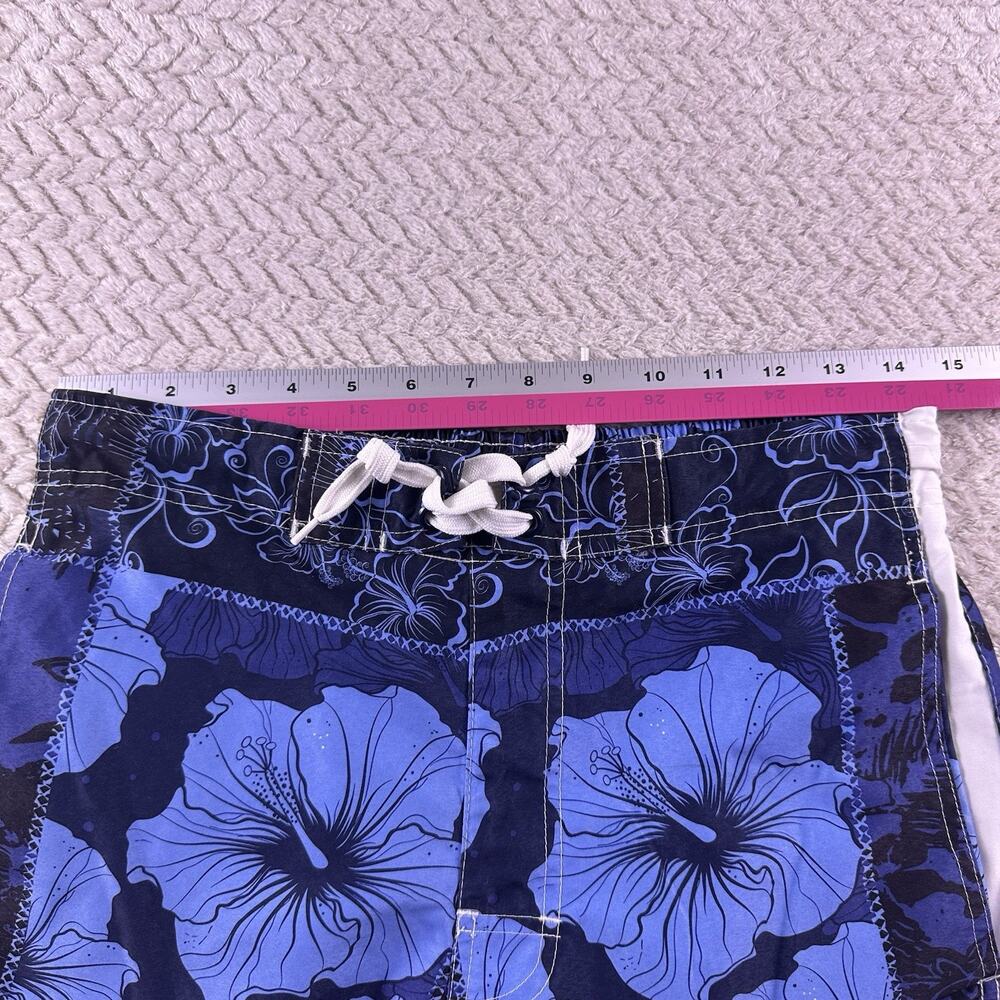 AIRWALK Men’s Size Small SWIM TRUNKS BOARD SHORTS Blue Floral Mesh Lining‎ - Picture 3 of 14